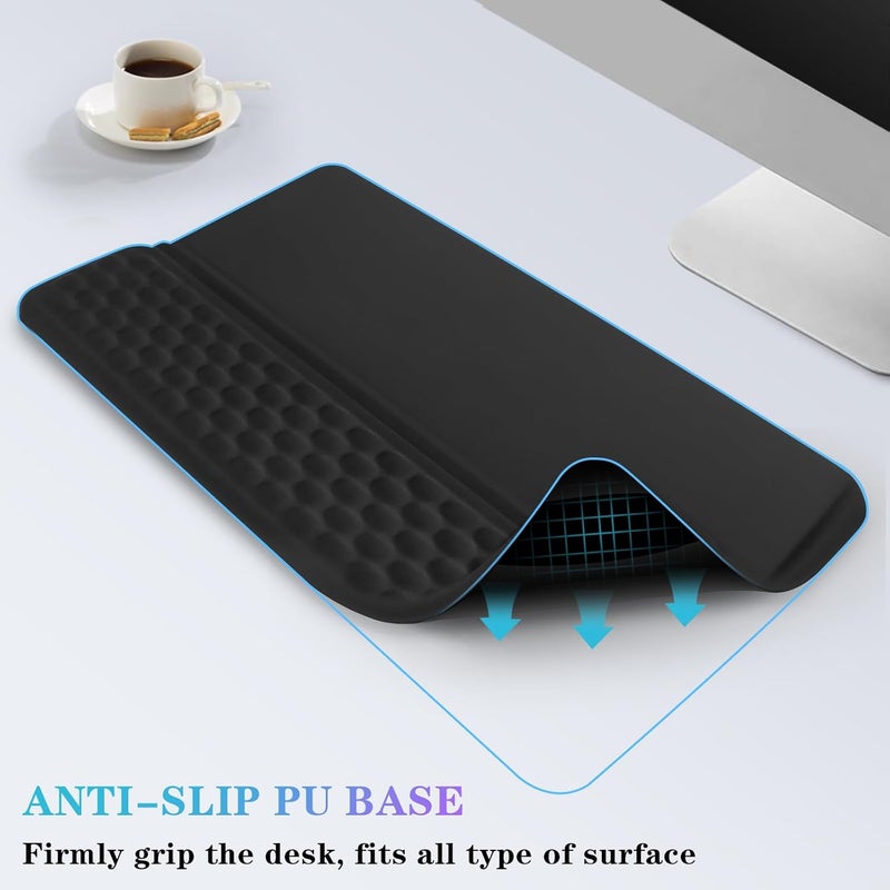 KEPUTAIER Computer Keyboard Stand with Wrist Rest, Ergonomic Tilted Keyboard Holder - Keyboard Riser with Wrist Pad - Keyboard Tray Support for Office Home - Black - Image 5